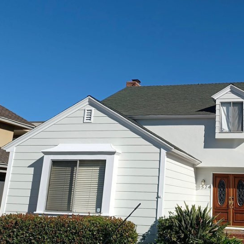 Residential house with freshly painted exterior